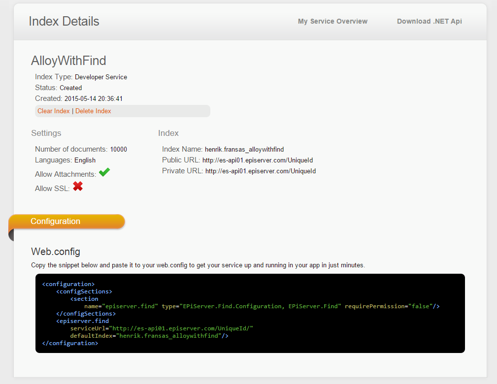 index details index details