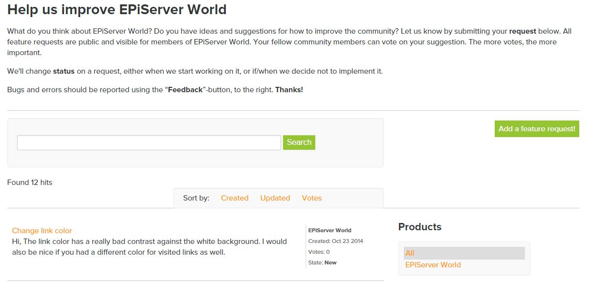 World feature requests