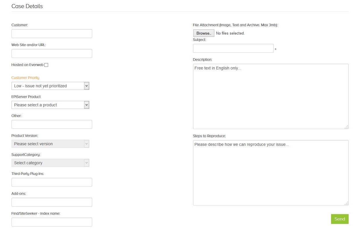 Register Developer Support Incident Register Developer Support Incident